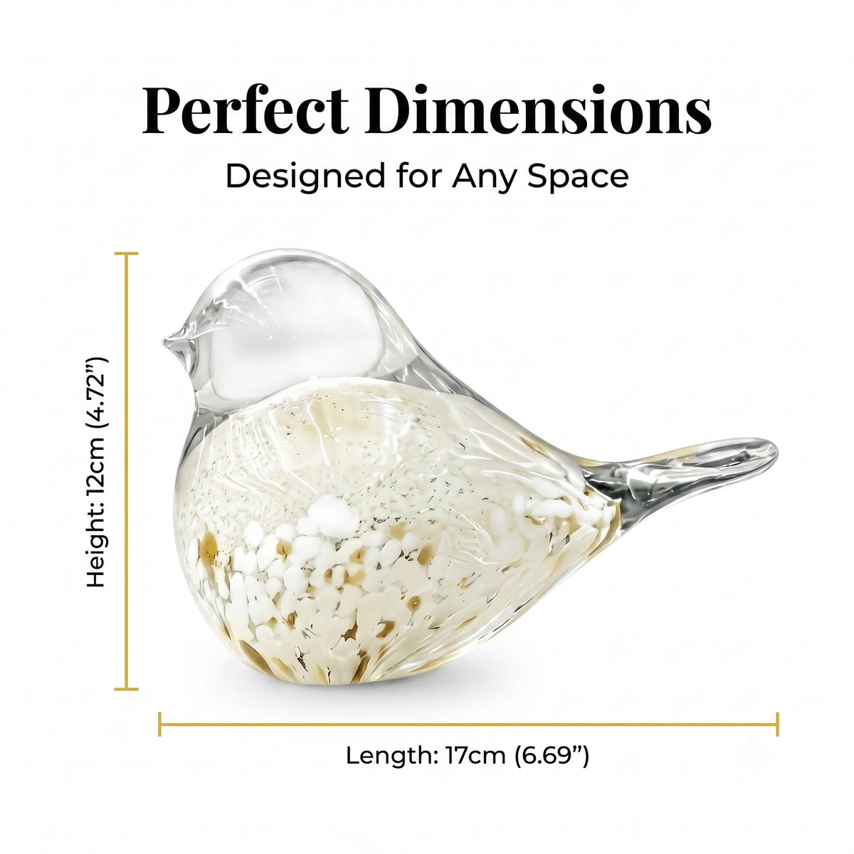 Hand-Blown Glass Bird Sculpture - art glass Home Decor Accessory for Interior Styling (Jewelry Accessories &