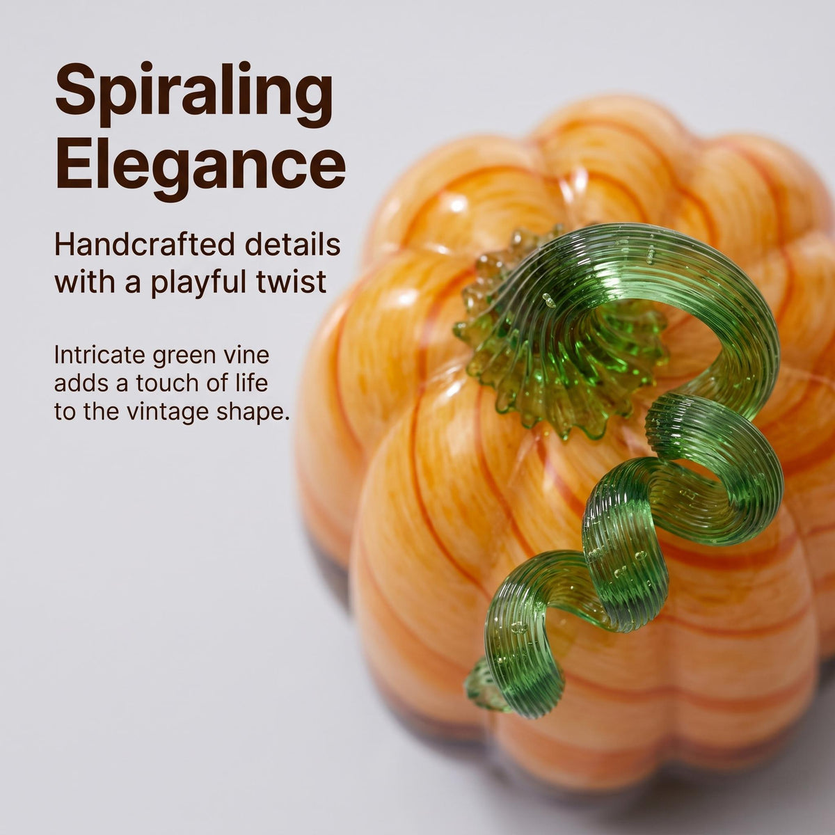 Hand-Blown Glass Pumpkin, art glass Decoration for Fall, Glowing Jewelry Accessory Derivative