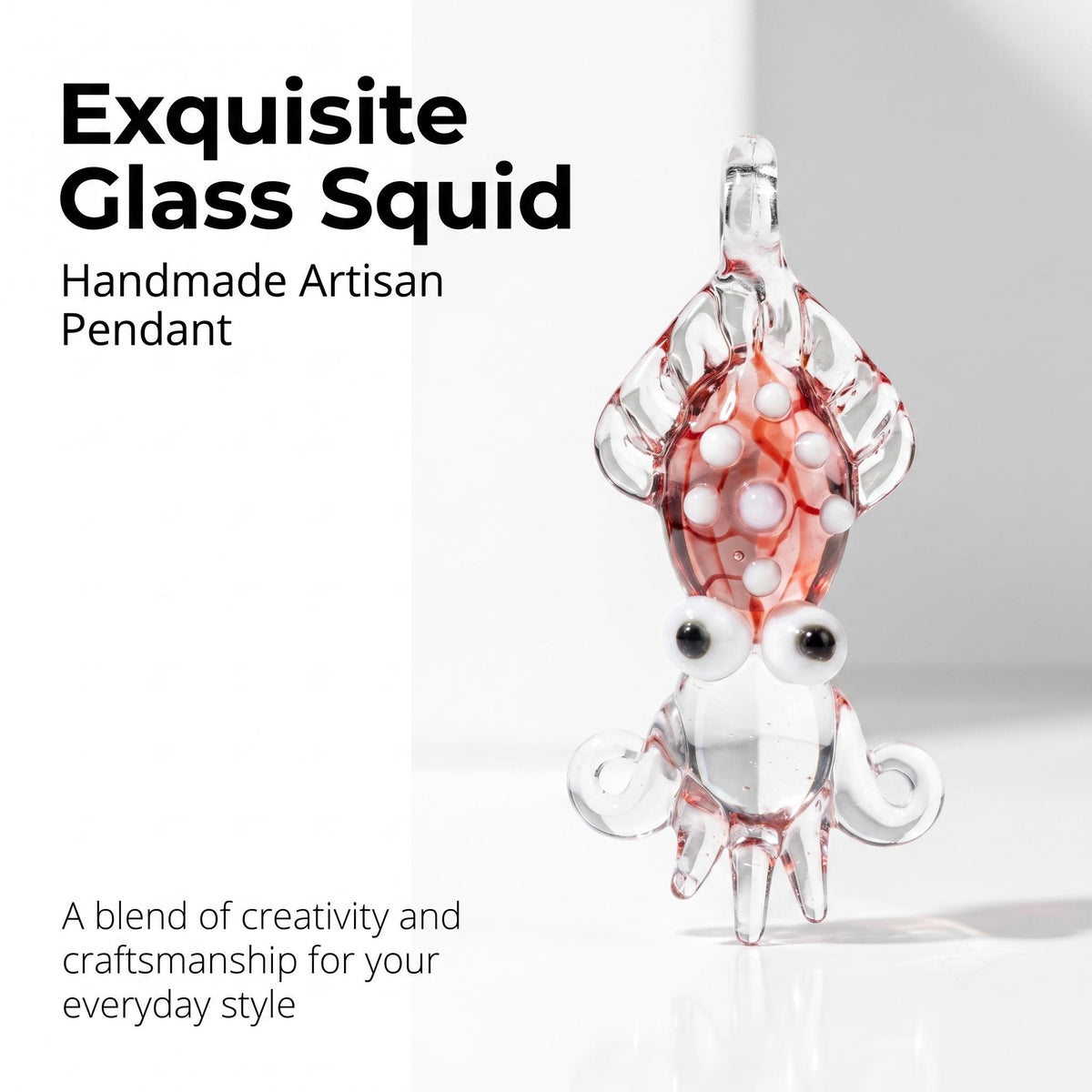LuminaGlaze Handmade Glass Squid Pendant, art glass Jewelry Accessory, 1-of-a-Kind Wearable Necklace Pendant – product image 6