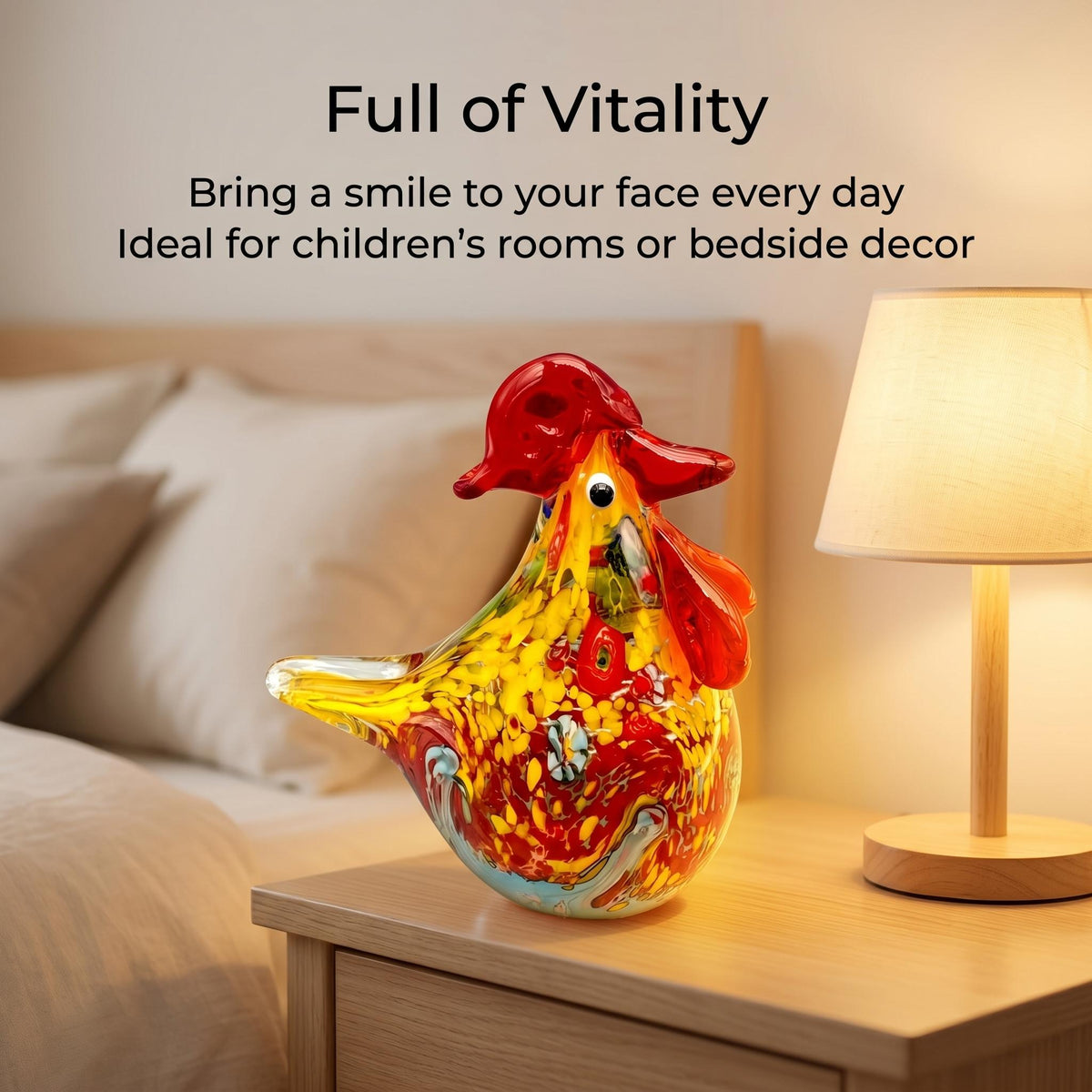 LuminaGlaze Hand-Blown Glass Rooster – product image 5