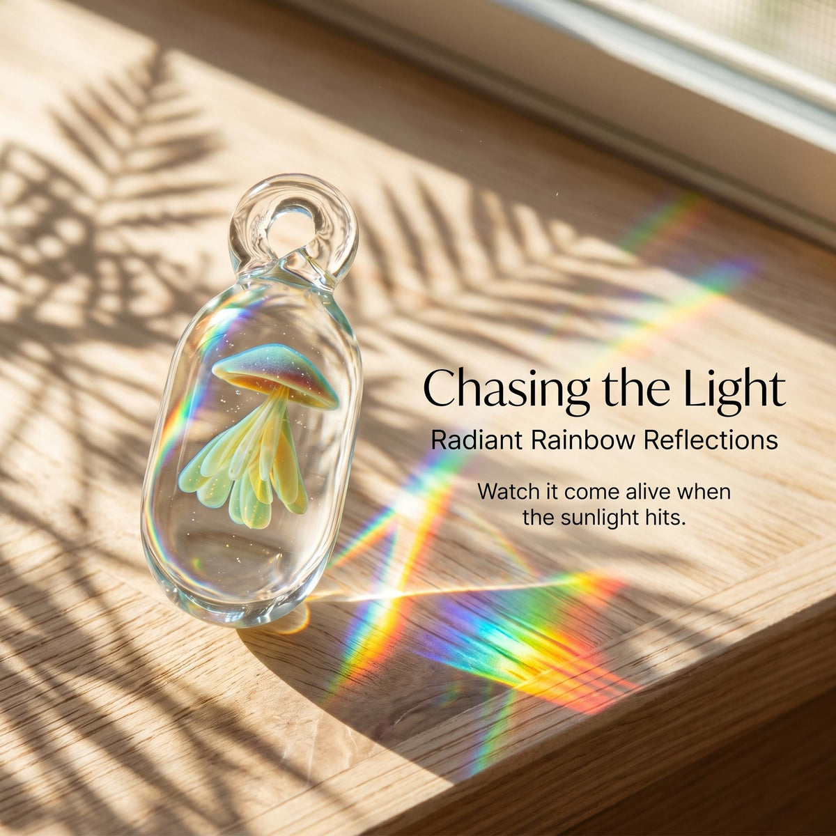LuminaGlaze Handmade Iridescent Glass Jellyfish Pendant - art glass Ocean Charm, Versatile Jewelry Accessory for Necklaces, Gifts – product image 5