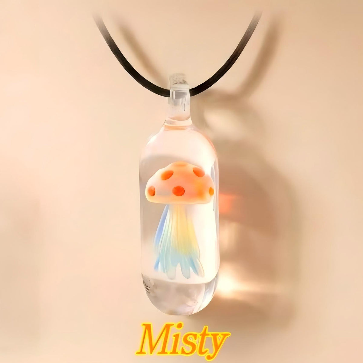 LuminaGlaze Hand Blown Glass Jellyfish Pendant Necklace – product image 12
