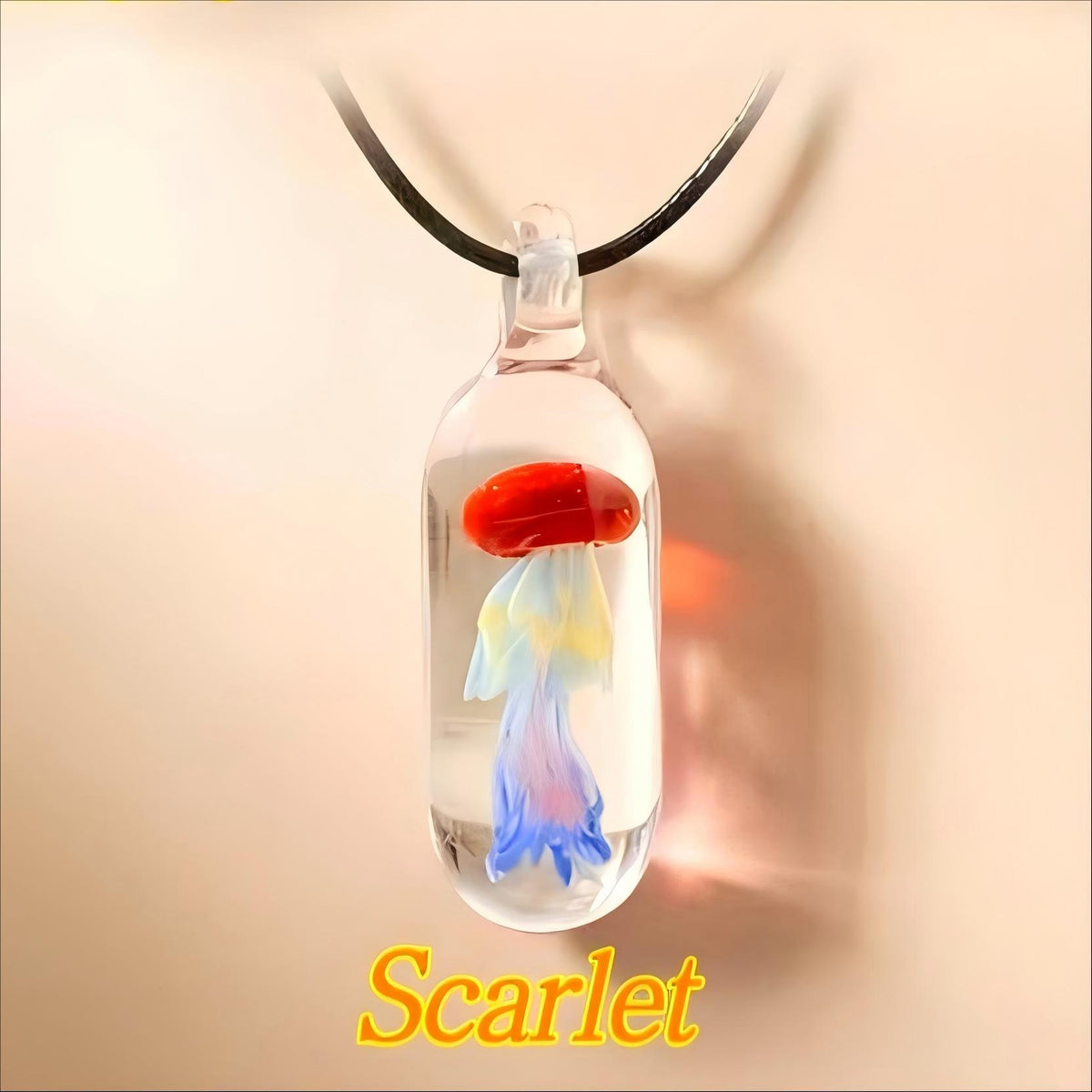 LuminaGlaze Hand Blown Glass Jellyfish Pendant Necklace – product image 14