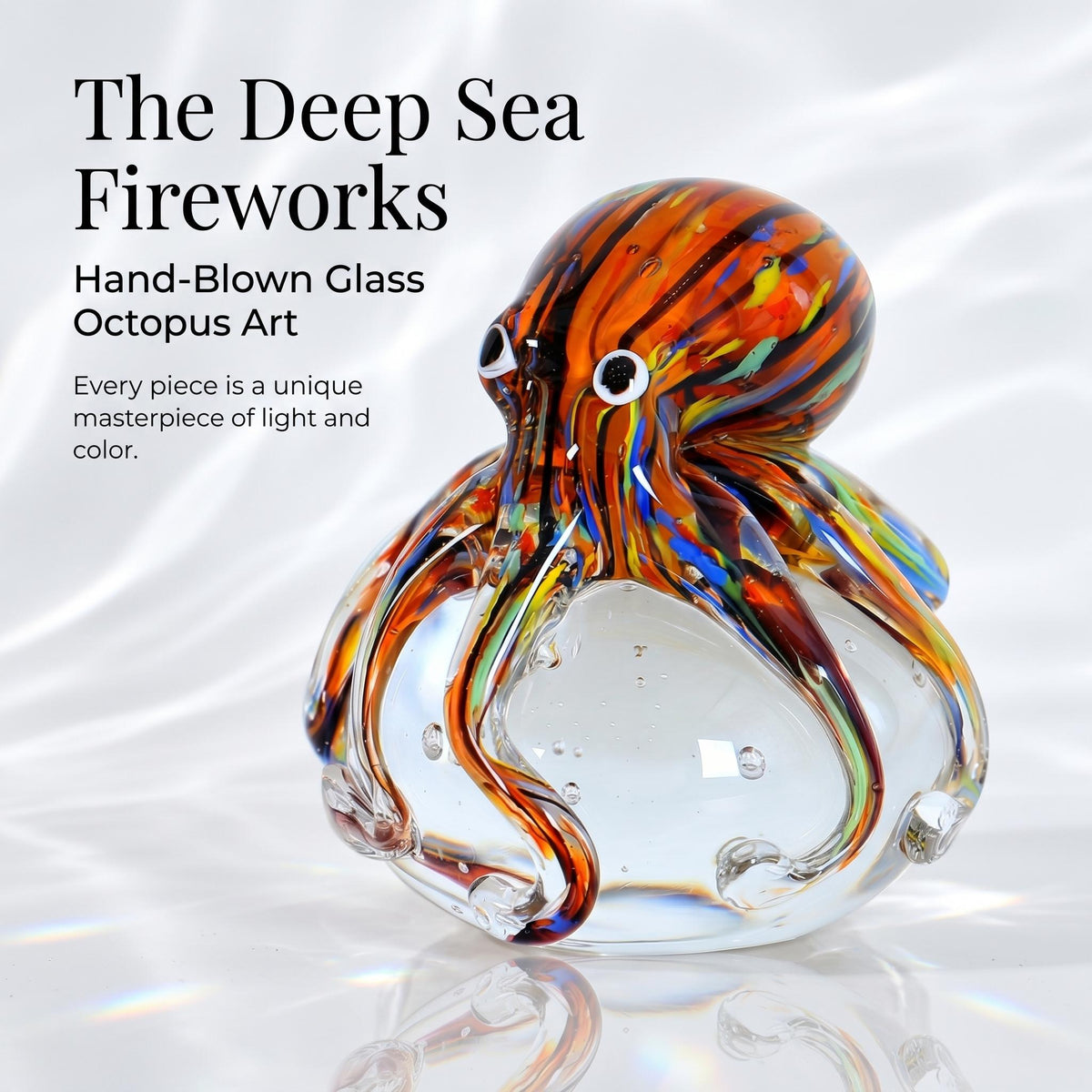 LuminaGlaze Lampwork Glass Octopus art glass Decoration, Jewelry Accessory Derivative with Sunlight-Triggered Light Refraction – product image 7