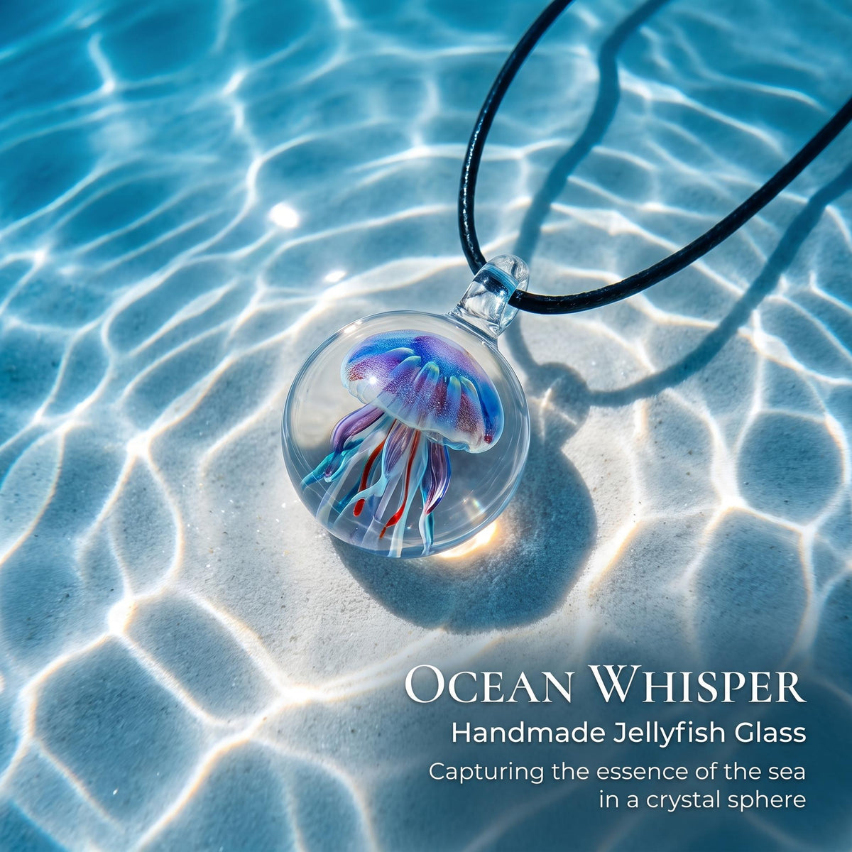 LuminaGlaze Gradient Blue Round Glass Necklace Pendant Handmade Art Glass Jewelry Charm 3.5 x 2 cm Gift for Women,Chain Not – product image 1