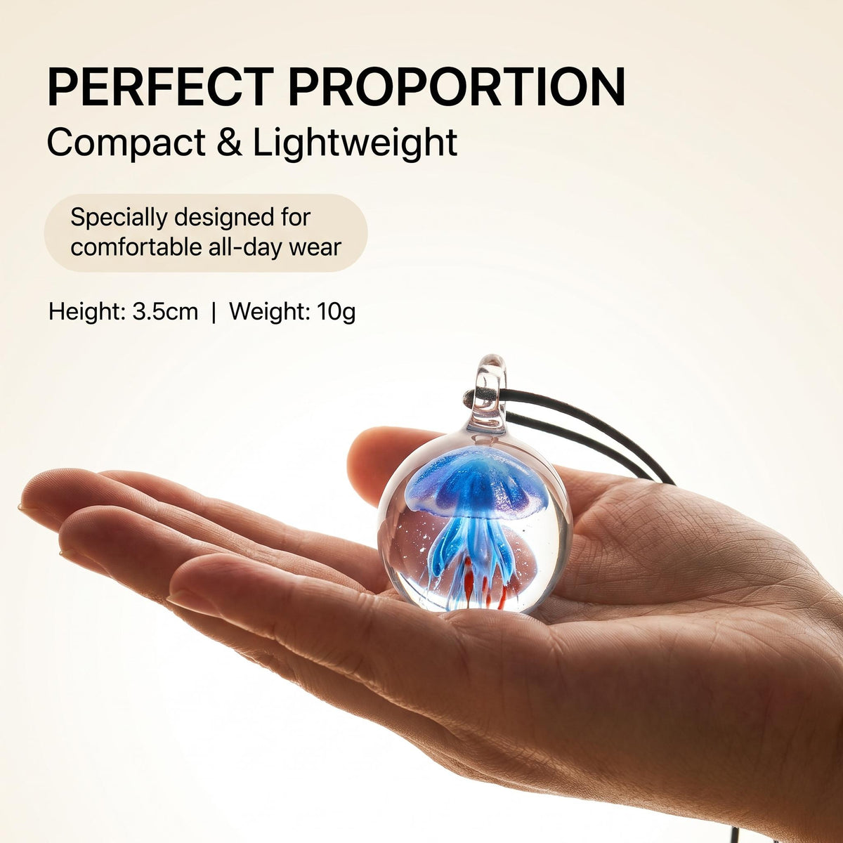 LuminaGlaze Gradient Blue Round Glass Necklace Pendant Handmade Art Glass Jewelry Charm 3.5 x 2 cm Gift for Women,Chain Not – product image 3