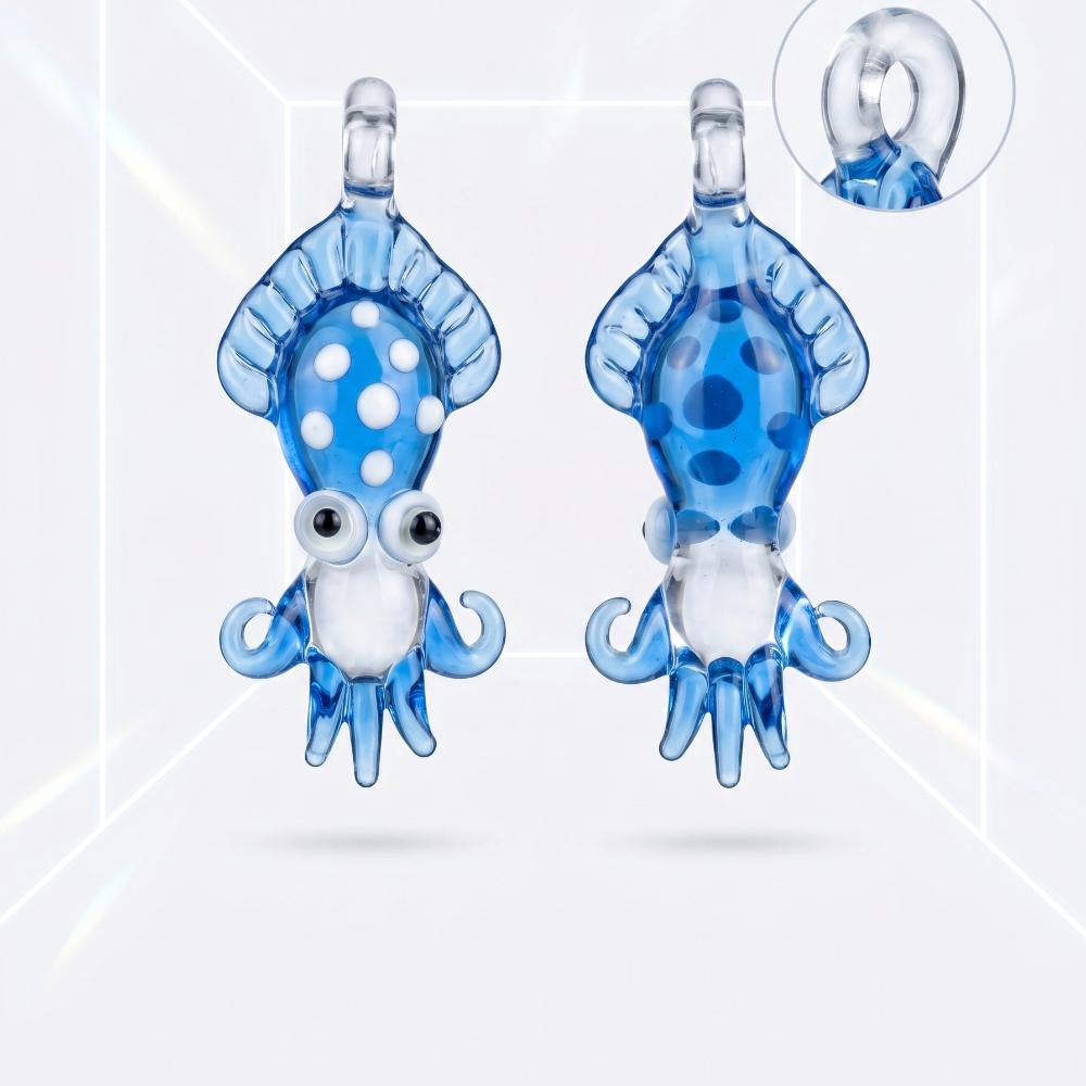 LuminaGlaze Handmade 3D Cuttlefish Crystal Glass Pendant, Premium Ocean-themed Craft. Suitable for DIY necklaces, bracelets, home – product image 4