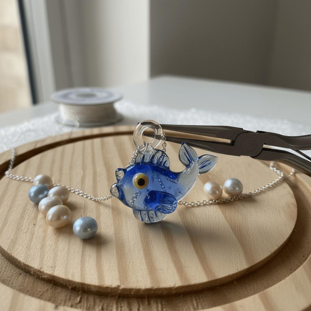 LuminaGlaze Handmade Blue Fish Crystal Glass Pendant, Versatile Handicraft for DIY Jewelry, Car and Window Decoration (Cord Not – product image 5