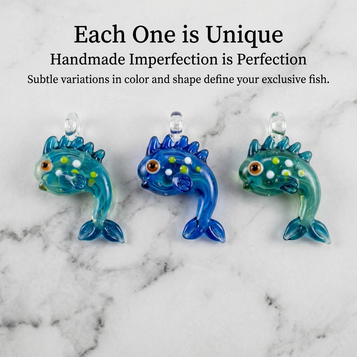 LuminaGlaze Handmade 3D Fish Crystal Glass Pendant, high-grade ocean-style ornament. Ideal for DIY necklaces, bracelets and – product image 4