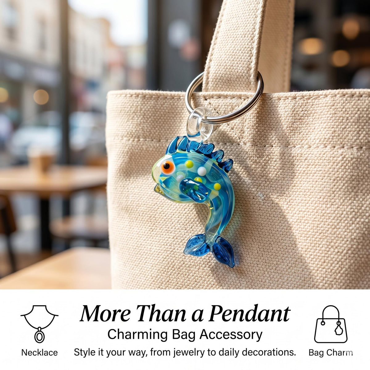 LuminaGlaze Handmade 3D Fish Crystal Glass Pendant, high-grade ocean-style ornament. Ideal for DIY necklaces, bracelets and – product image 5