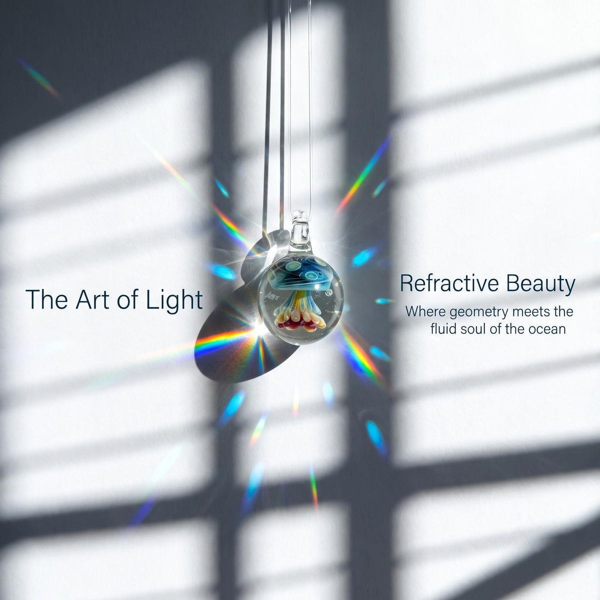 LuminaGlaze Jellyfish Pendant Necklace – Crystal Glass, Calm Anxiety & Bring Good Vibes, Spiritual Gift for Her(without chain) – product image 5
