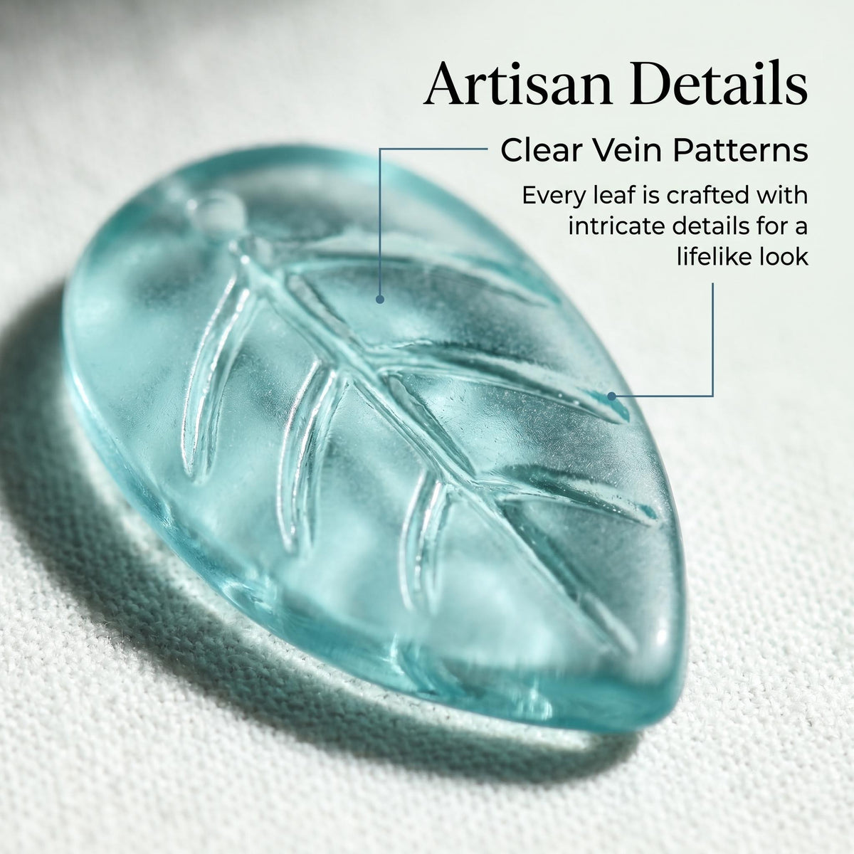 LuminaGlaze Handmade Glass Leaf Pendant - art glass Jewelry Charm for Jewelry Making, Summer Gifting & Everyday Styling – product image 3