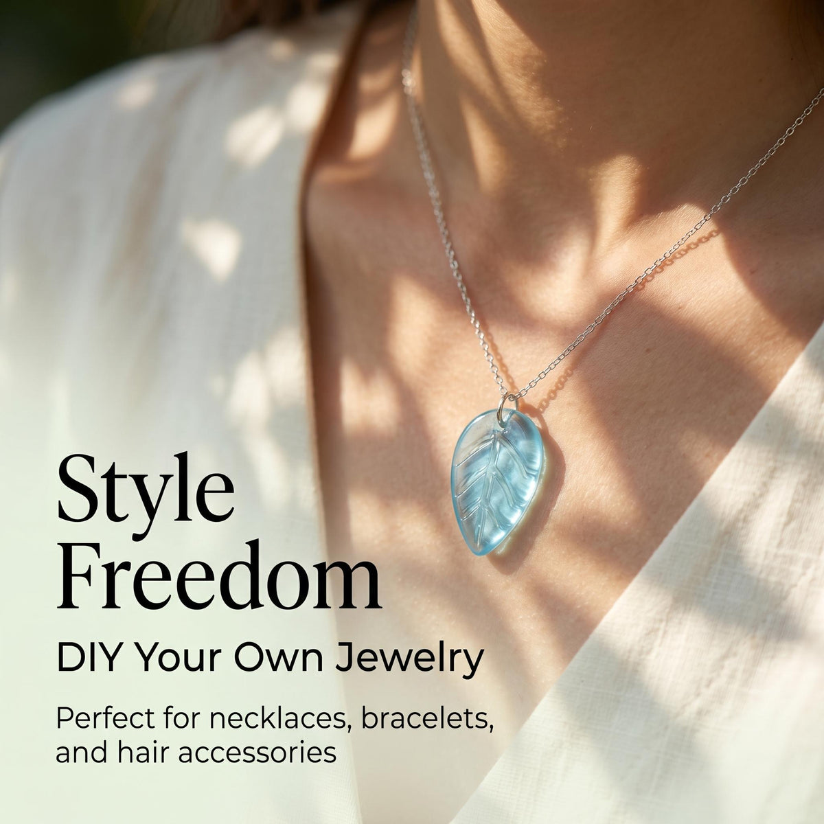 LuminaGlaze Handmade Glass Leaf Pendant - art glass Jewelry Charm for Jewelry Making, Summer Gifting & Everyday Styling – product image 7