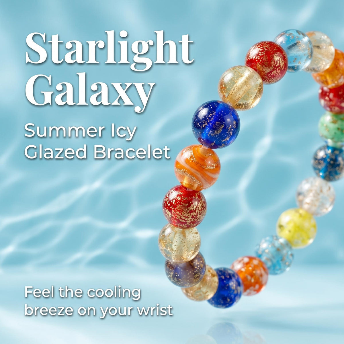 LuminaGlaze Handmade art glass Glass Bead Bracelet - Transparent Stylish Bangle, Daily Wear & Gifting Accessory – product image 7