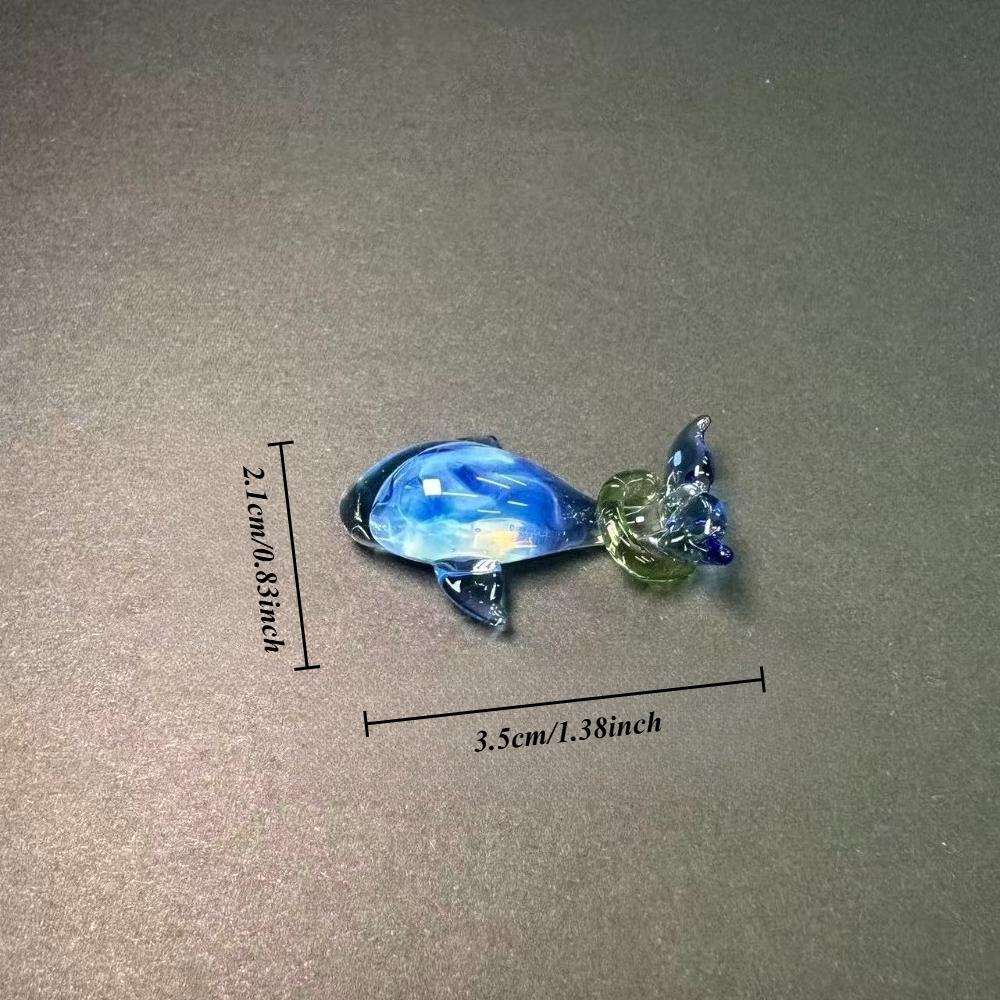 LuminaGlaze 3D Gradient Blue Glass Whale Ornament, Handmade Translucent Decor & Pendant, Ideal Gift for Her – product image 3