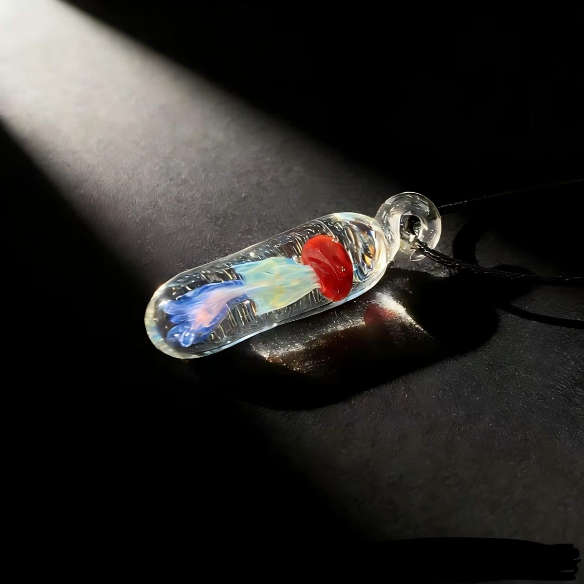 LuminaGlaze Hand Blown Glass Jellyfish Pendant Necklace – product image 11