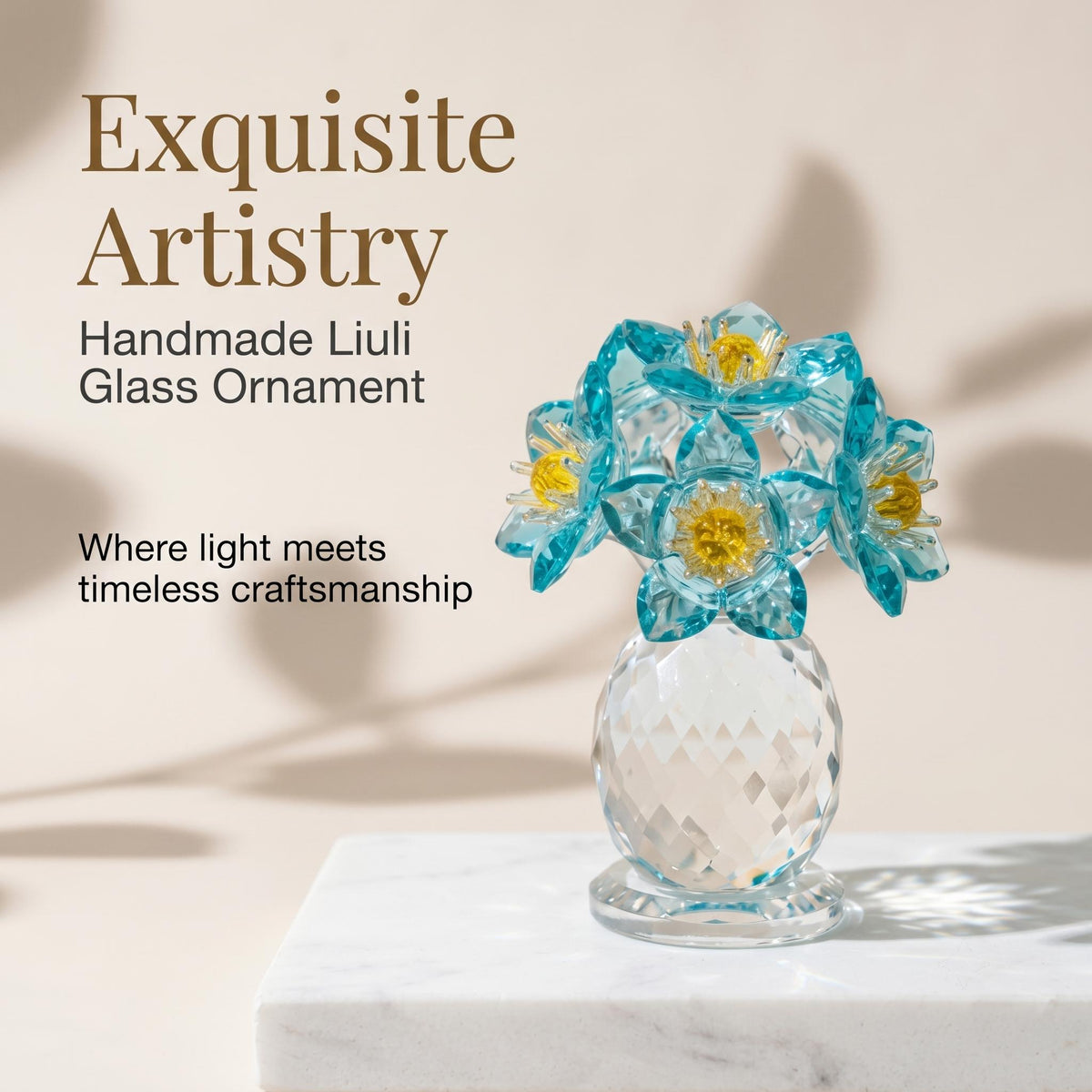 LuminaGlaze Hand-Blown Glass Vase, Elegant Art Decor for Home, Office (art glass Derivative Accent Piece) – product image 1
