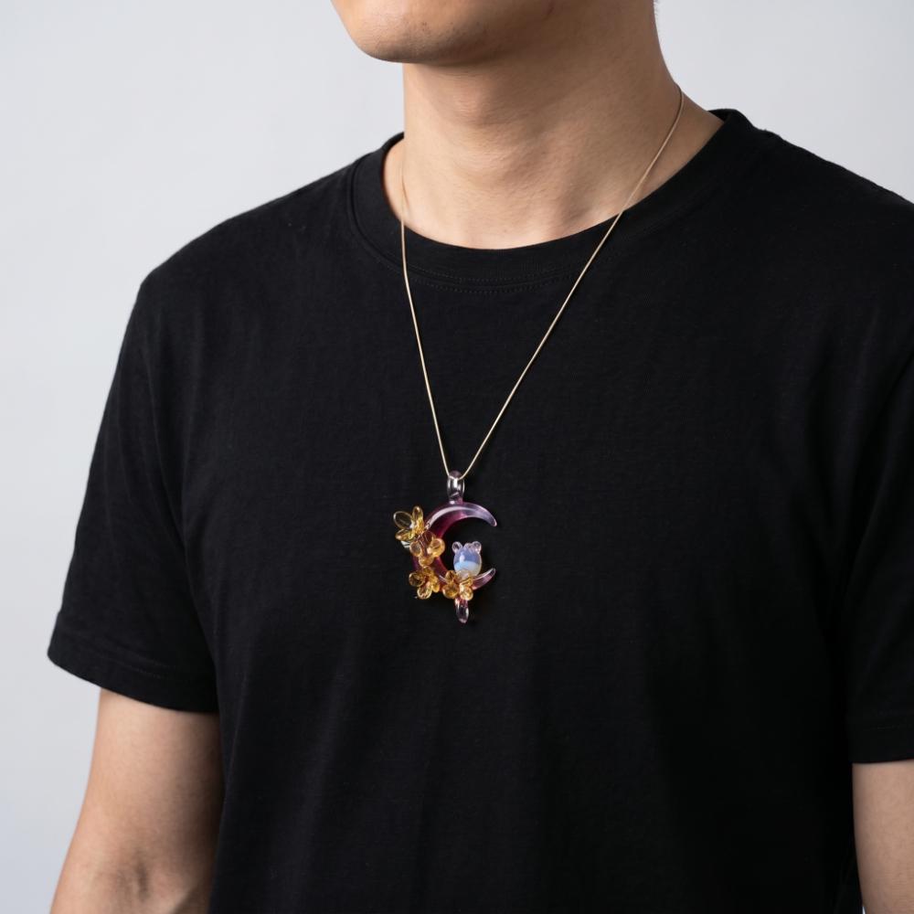LuminaGlaze Exquisite Handmade Colorful Glass Flower Pendant, Art Crystal DIY Charm for Necklaces & Bracelets, Unique Elegant – product image 4