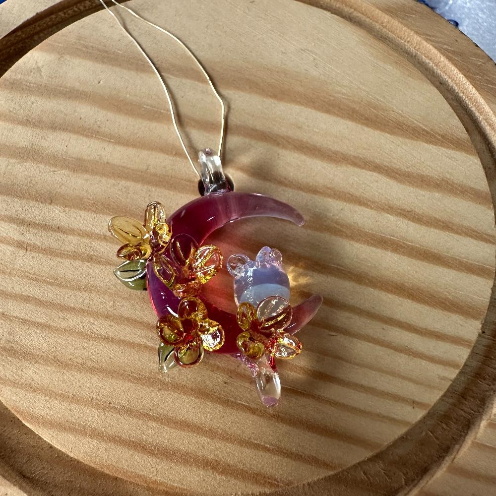 LuminaGlaze Exquisite Handmade Colorful Glass Flower Pendant, Art Crystal DIY Charm for Necklaces & Bracelets, Unique Elegant – product image 6