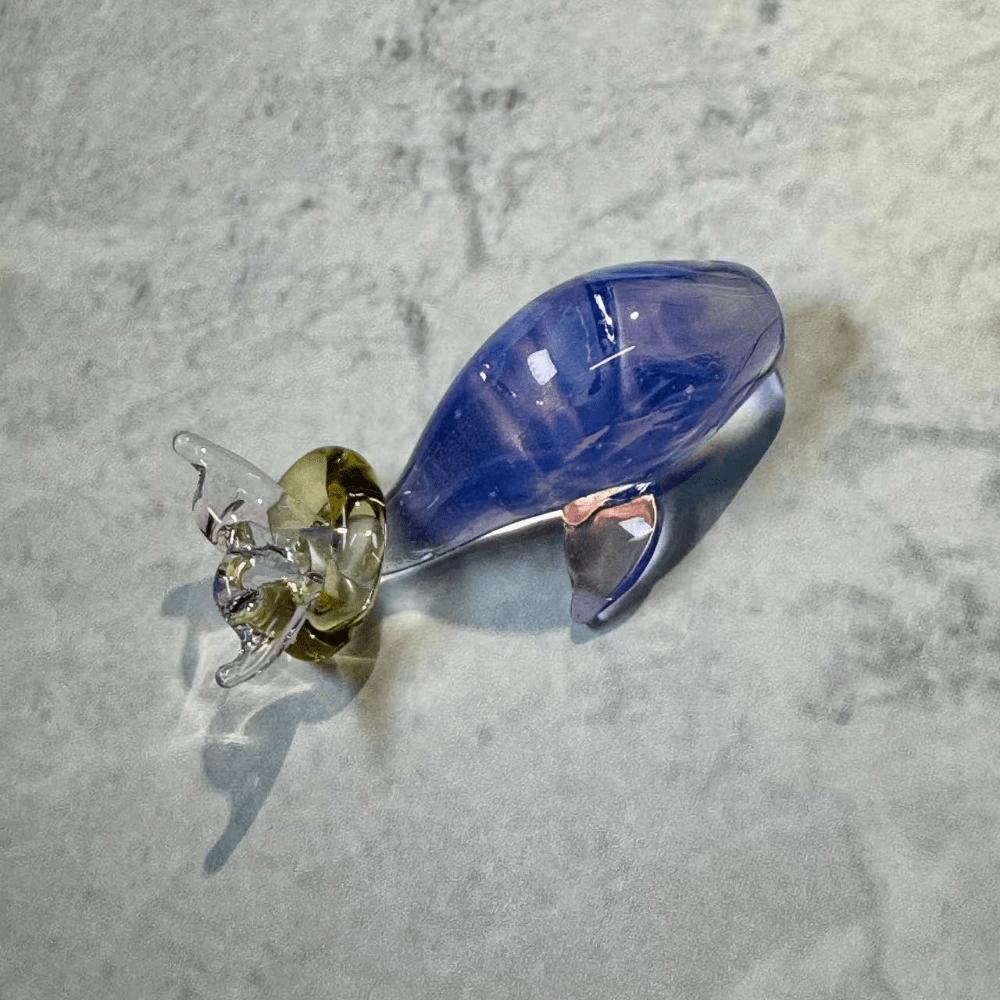 LuminaGlaze Blue Glass Whale Pendant with Transparent Fins & Yellow Accent Ring, Great for DIY Necklaces, Bracelets, Car and – product image 4