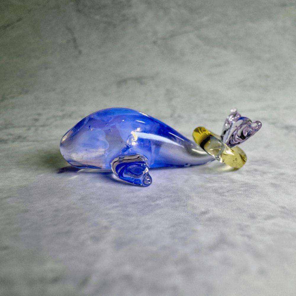 LuminaGlaze Blue Glass Whale Pendant with Transparent Fins & Yellow Accent Ring, Great for DIY Necklaces, Bracelets, Car and – product image 7