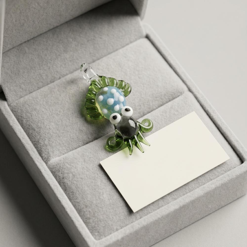 LuminaGlaze Handmade 3D Cuttlefish Crystal Glass Pendant, Luxe Ocean-themed Handicraft, Perfect for DIY Necklaces, Bracelets and – product image 7