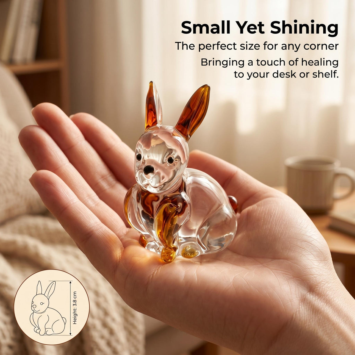 LuminaGlaze art glass Glass Rabbit Pendant, Handmade Art Decor Jewelry Accessory – product image 2