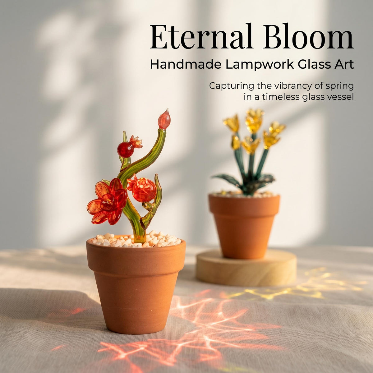 LuminaGlaze Handmade Glass Art art glass Pendant, Hand-Blown Glass Plant Desk Decor, TikTok Viral Jewelry Accessory – product image 2