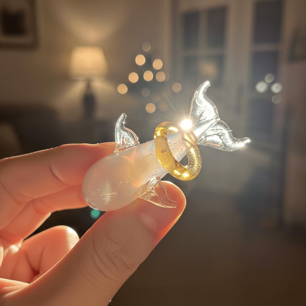 LuminaGlaze Handmade Gradient White Goldfish Glass Pendant, Crystal DIY Charm for Jewelry Making, Elegant Ocean-Style Handicraft, – product image 1