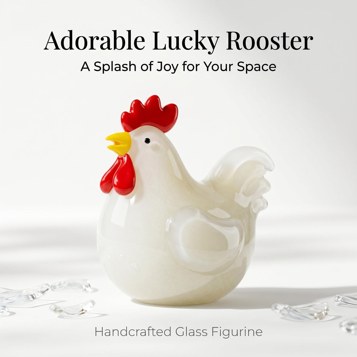 LuminaGlaze Handmade Glass Chicken Figurine Artisan-crafted desk decor for home, office & gifts – product image 7