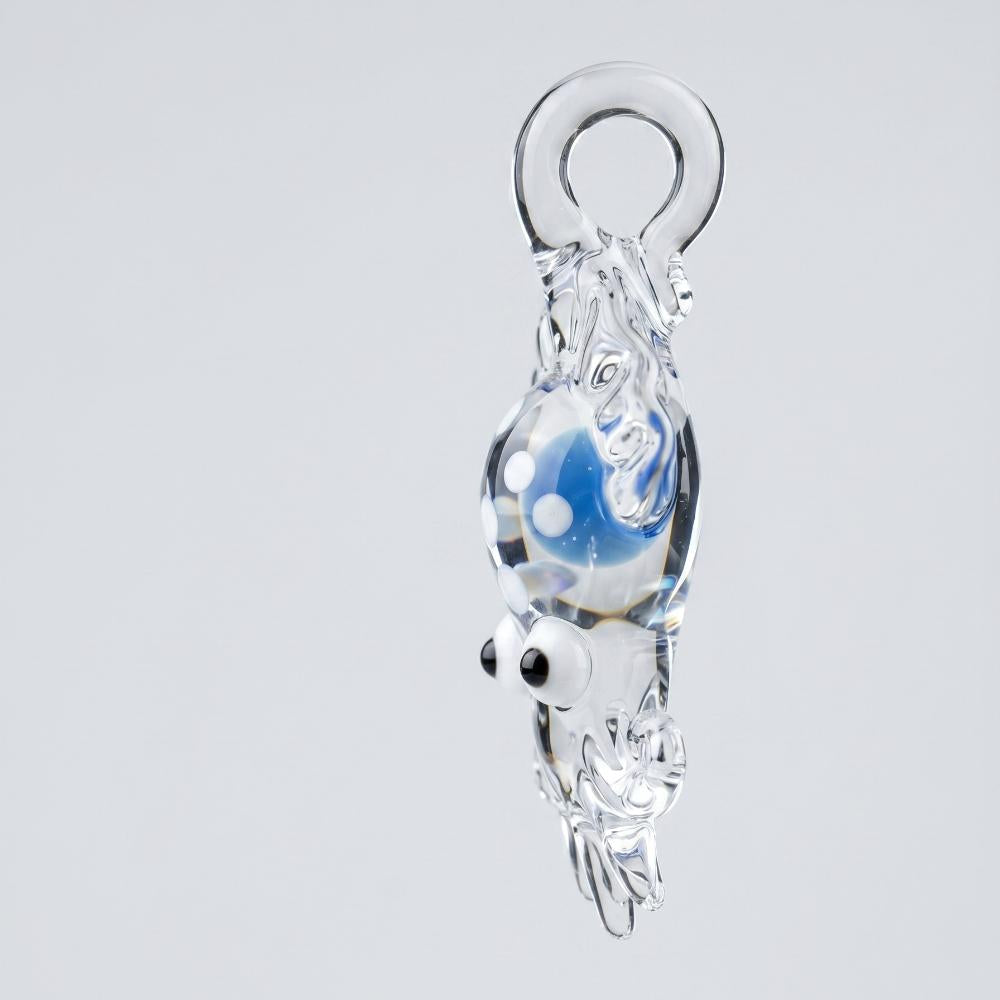 LuminaGlaze Handmade Pale Blue Ocean Monster Glass Pendant, DIY Charm for Necklace & Bracelet (Cord Not Included) – product image 3