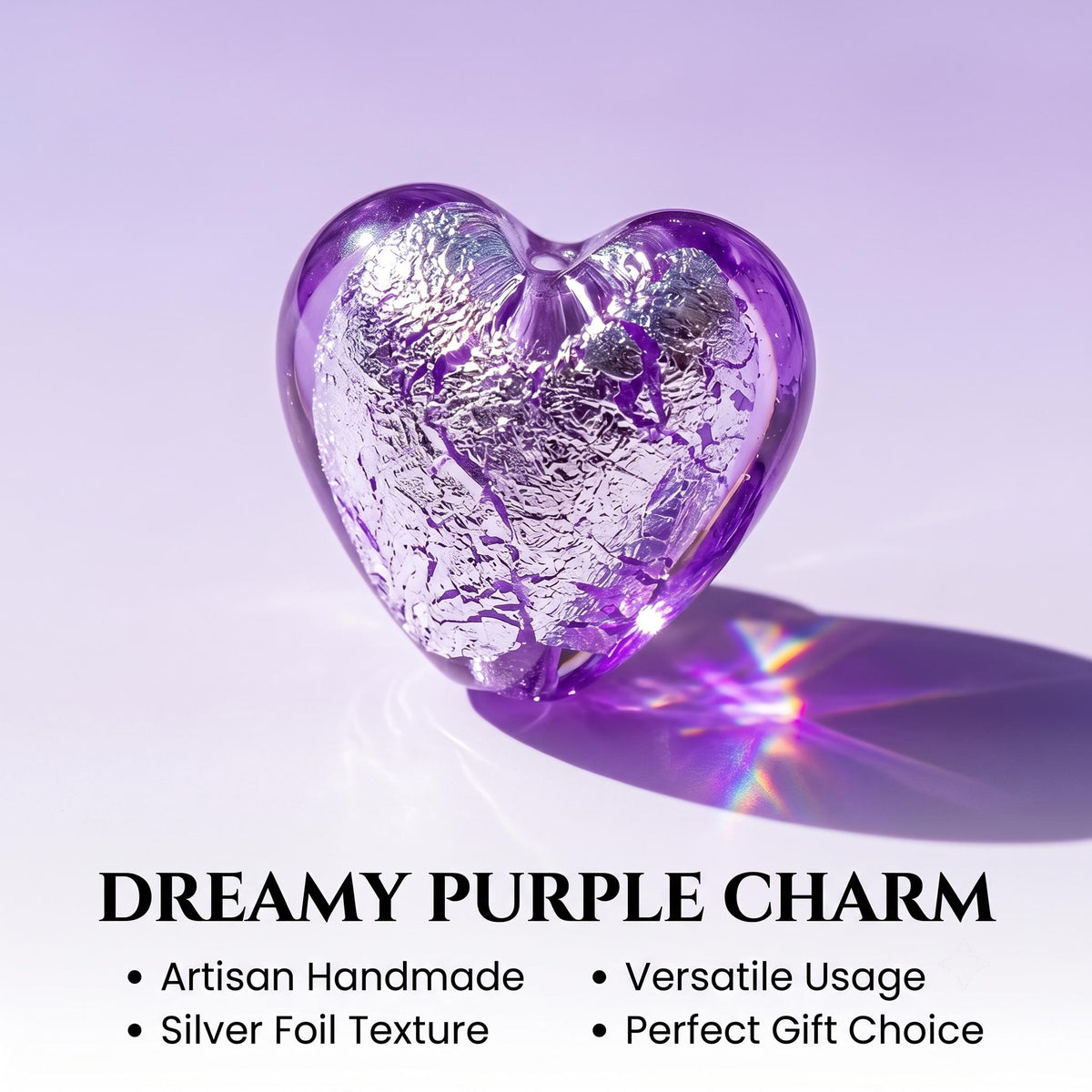 LuminaGlaze Handmade Glass Heart Charm - art glass Jewelry Accessory, Cute, Versatile for Jewelry Making, Gift-Giving – product image 6