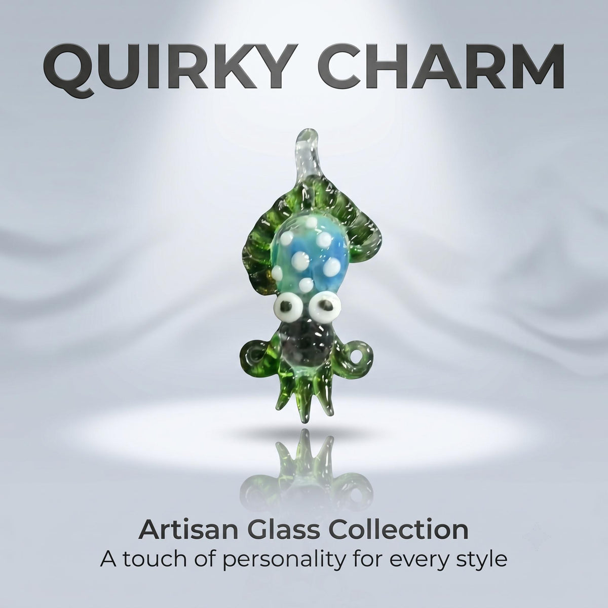 LuminaGlaze Hand-Blown Glass Squid Pendant, art glass Jewelry Accessory for Unique Style Statements – product image 7