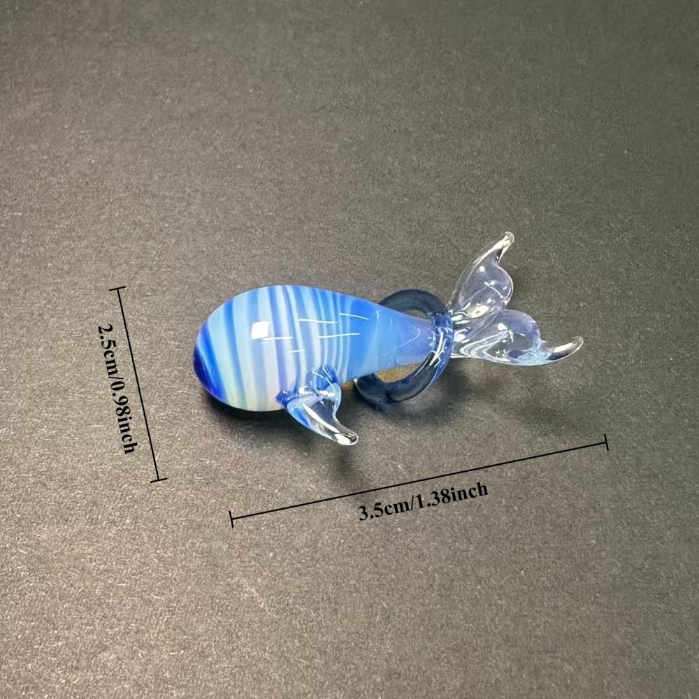 LuminaGlaze 3D Striped Glass Whale Pendant, Handmade Transparent Ocean Style DIY Charm (Chain Not Included) – product image 5
