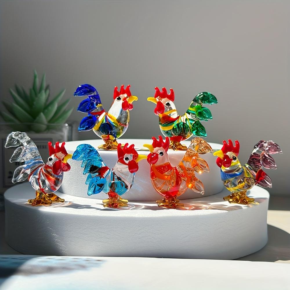 LuminaGlaze 6Pcs Handmade Crystal Glass Rooster Figurines, Cute Mini Statues for DIY Home, Table Decor & Party Gifts – product image 7