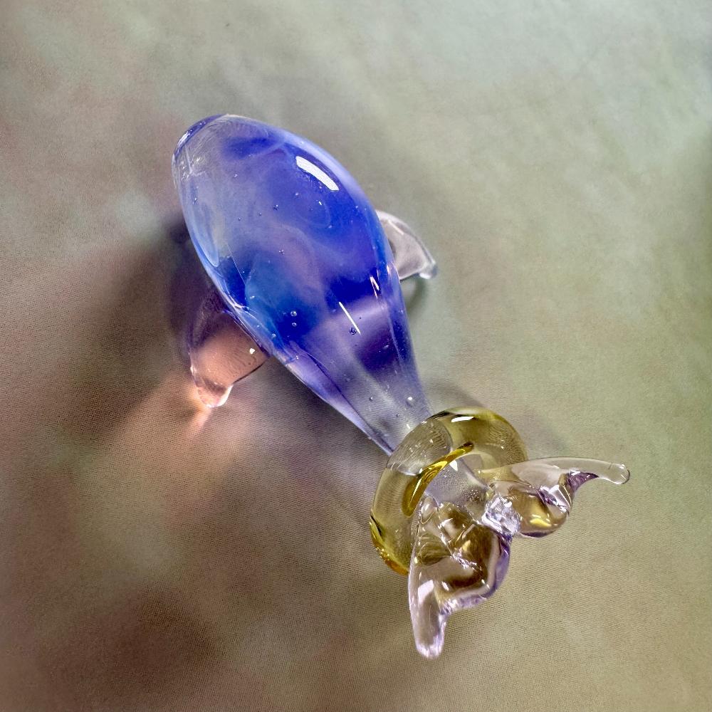 LuminaGlaze 3D Dreamy Purple Translucent Glass Whale, Handmade Ornament & Pendant (Chain Not Included), Ocean Style DIY Decor – product image 2
