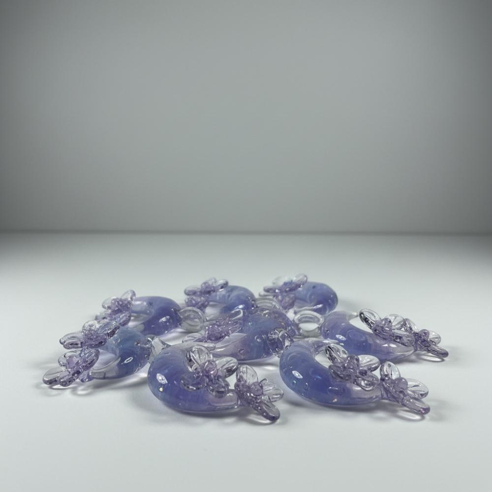 LuminaGlaze Handmade Original Purple Moon Floral Glass Pendant, Crystal DIY Charm for Jewelry Making (Cord Not Included) – product image 3