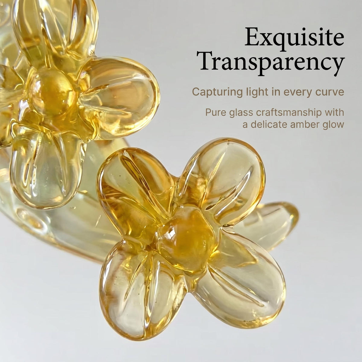 Hand-Blown Amber Moon Glass Pendant - art glass Necklace Accessory for Daily Wear