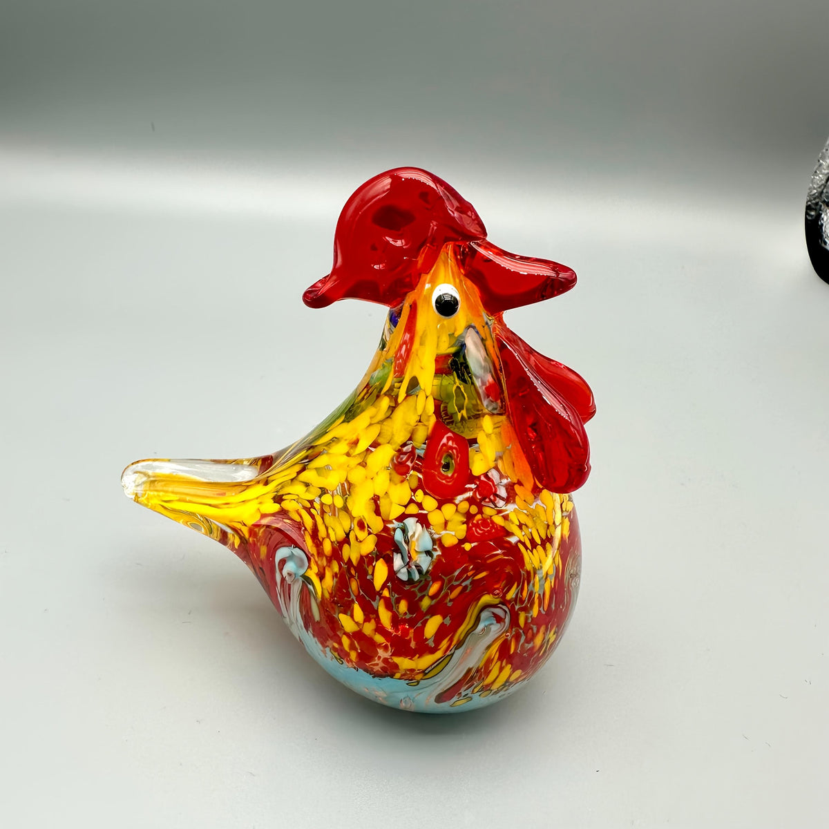 LuminaGlaze Handmade Painted Glass Rooster Figurine, Intangible Cultural Heritage Oriental Art Collectible Decor – product image 5