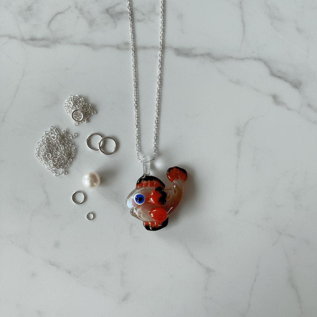 LuminaGlaze Handmade Cute Clownfish Glass Pendant, Crystal DIY Charm for Necklaces & Bracelets, Lovely Car Ornament & Exquisite – product image 8