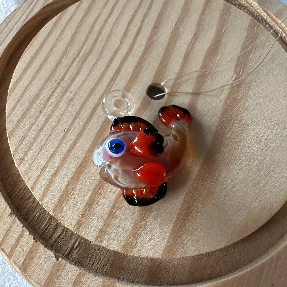 LuminaGlaze Handmade Cute Clownfish Glass Pendant, Crystal DIY Charm for Necklaces & Bracelets, Lovely Car Ornament & Exquisite – product image 9