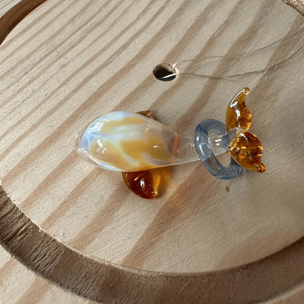 LuminaGlaze Handmade Translucent Colorful Fish Crystal Glass Pendant, Multi-use Ornament for Car & Window, Ideal for DIY – product image 2