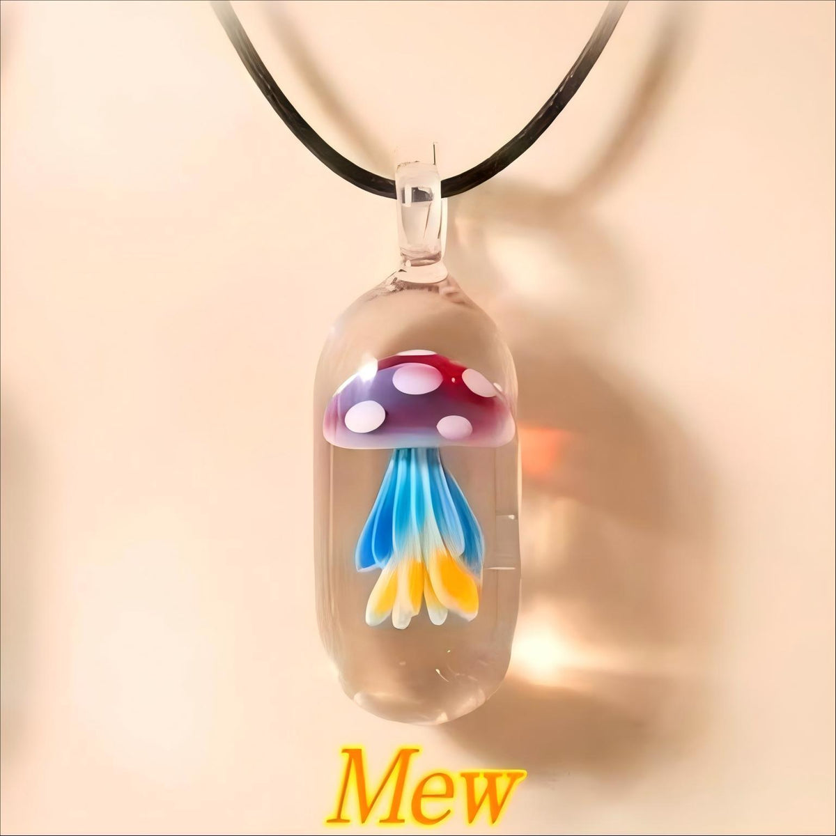 LuminaGlaze Hand Blown Glass Jellyfish Pendant Necklace – product image 11