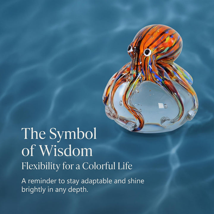 LuminaGlaze Lampwork Glass Octopus art glass Decoration, Jewelry Accessory Derivative with Sunlight-Triggered Light Refraction – product image 1