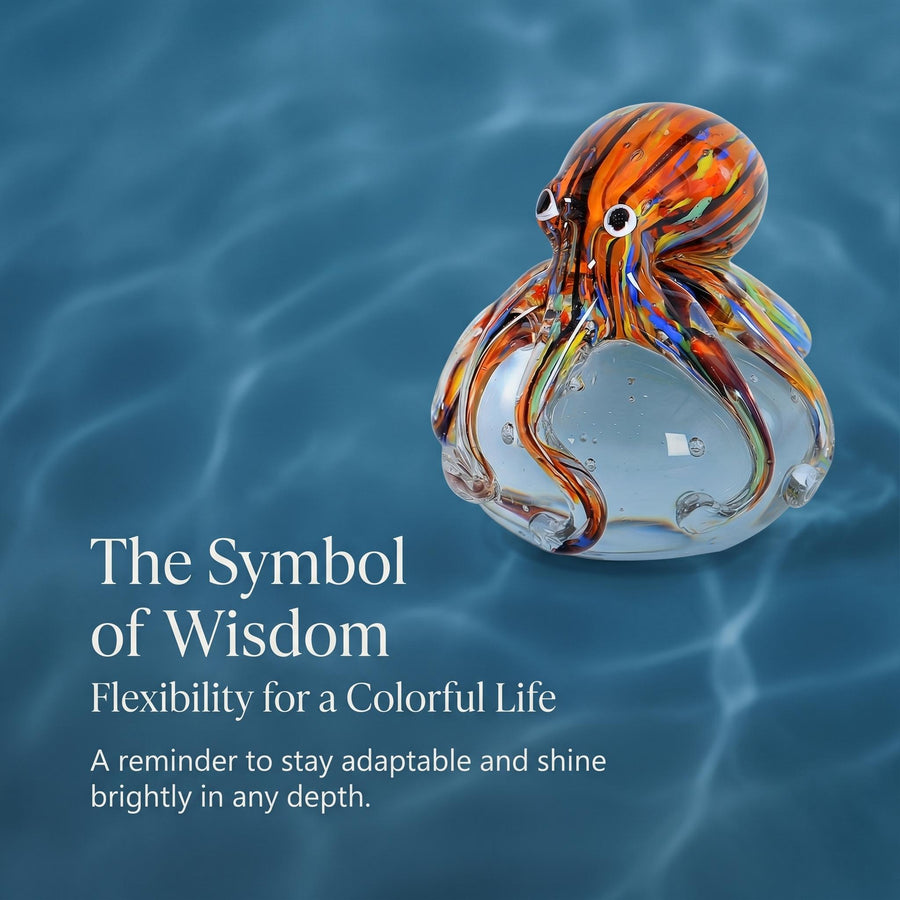 LuminaGlaze Lampwork Glass Octopus art glass Decoration, Jewelry Accessory Derivative with Sunlight-Triggered Light Refraction – product image 1
