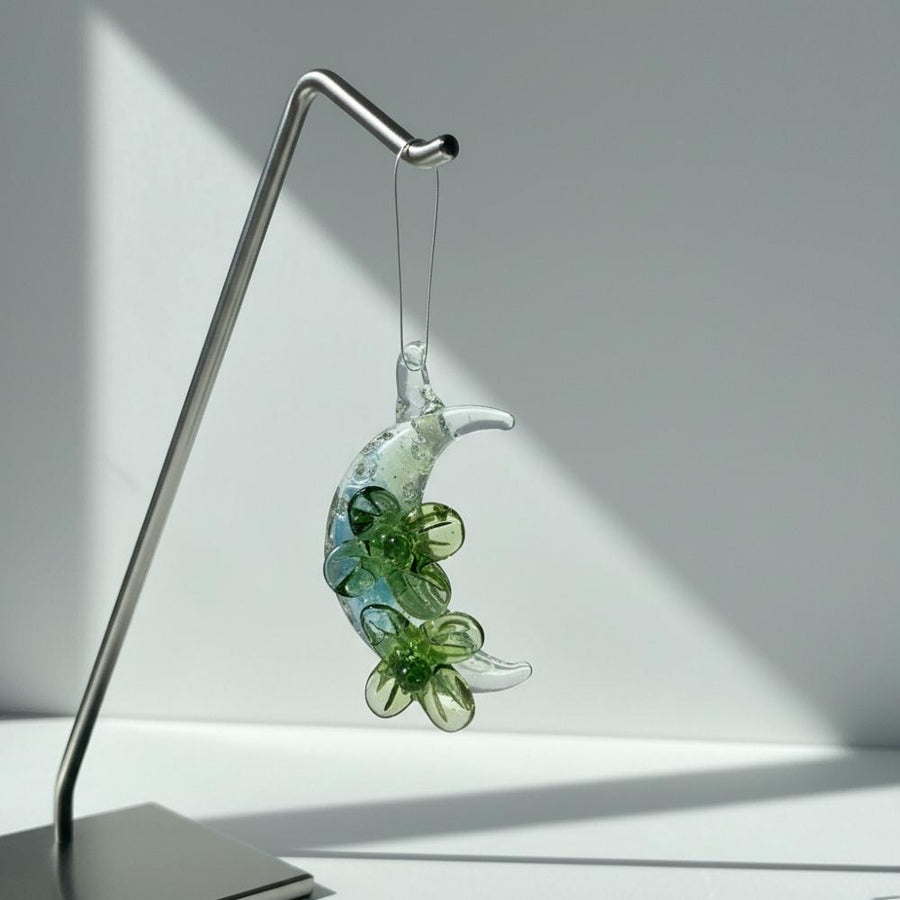 LuminaGlaze Handmade Moon Forest Themed Glass Pendant, Green Forest Style DIY Charm for Necklace & Bracelet (Cord Not Included) – product image 1