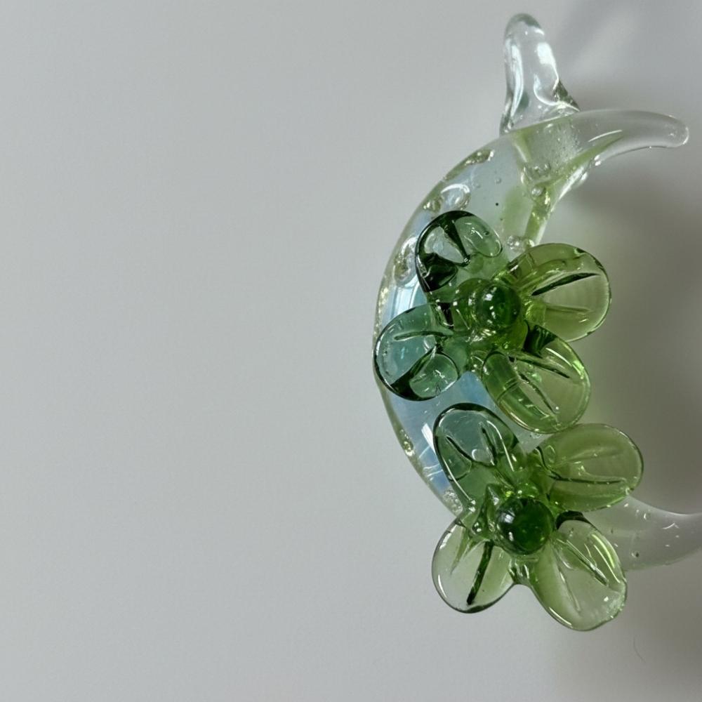 LuminaGlaze Handmade Moon Forest Themed Glass Pendant, Green Forest Style DIY Charm for Necklace & Bracelet (Cord Not Included) – product image 4