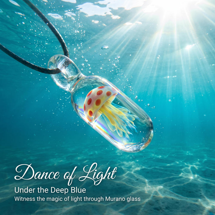 LuminaGlaze Multi-Tone Gradient Round Glass Jellyfish Pendant – product image 1