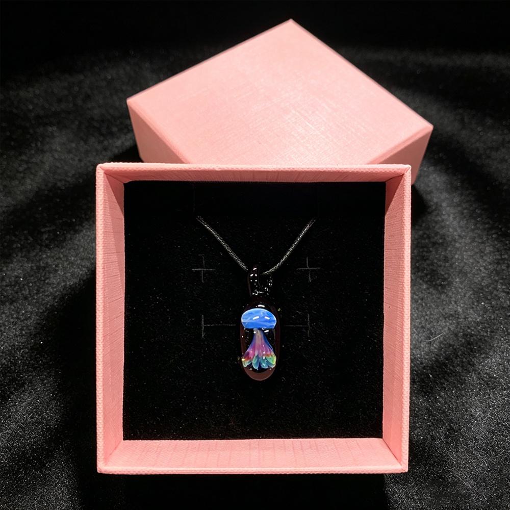 LuminaGlaze Multi-Tone Gradient Round Glass Jellyfish Pendant – product image 8