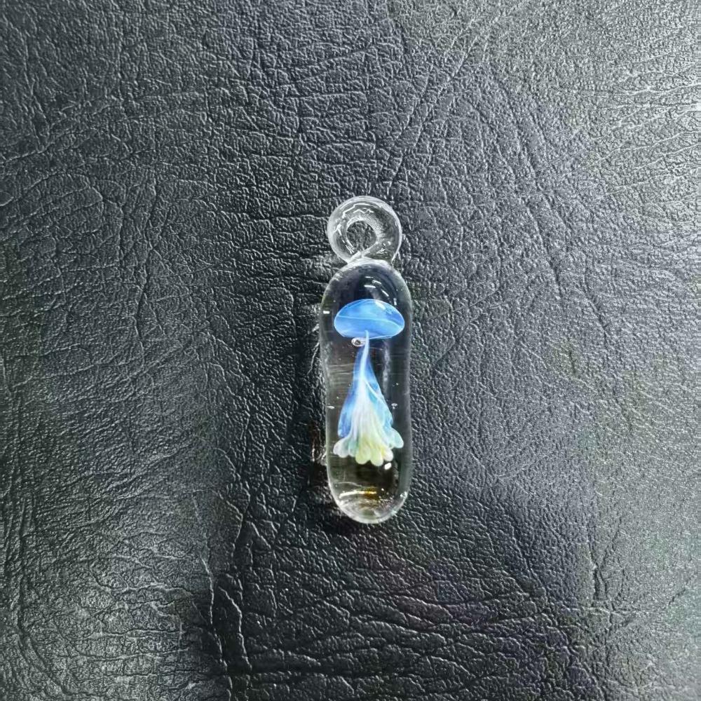 LuminaGlaze Iridescent Jellyfish Glass Pendant Handmade Ocean Charm Necklace Pendant 4.5 x 1.3 cm Gift for Women, Chain Not – product image 8